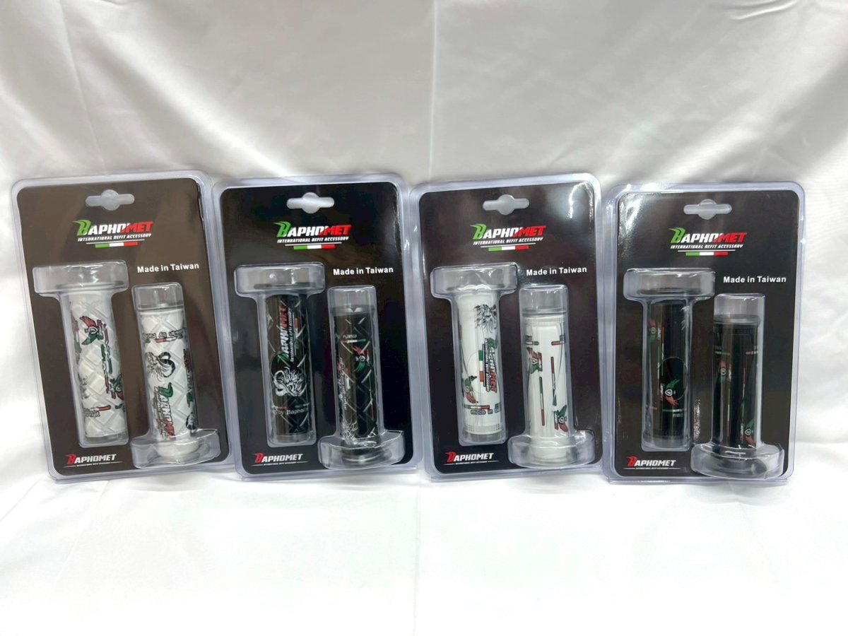 画像1: 🐐Baphomet　バフォメット イタリア三色グリップ｜ブラック／ホワイト（波打ちタイプ／ダイヤカットタイプ） (1)