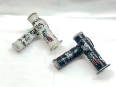 画像3: 🐐Baphomet　バフォメット イタリア三色グリップ｜ブラック／ホワイト（波打ちタイプ／ダイヤカットタイプ） (3)